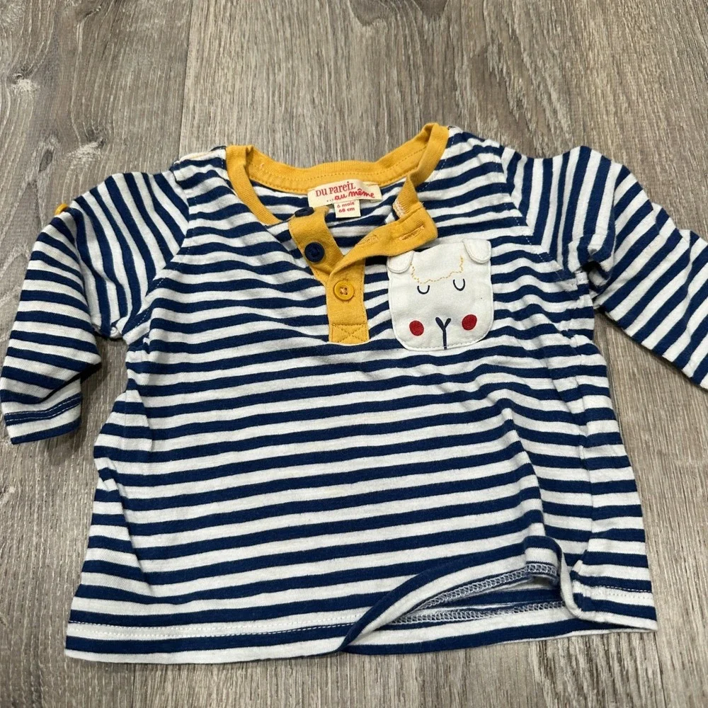 Baby Boy 6M Bundle Lot IKKS Sweater DPAM North 6 months Kids Shirt Plaid Swaddle